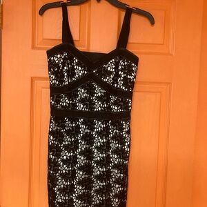 Rampage Black Eyelet Bustier Mini Dress Sz S